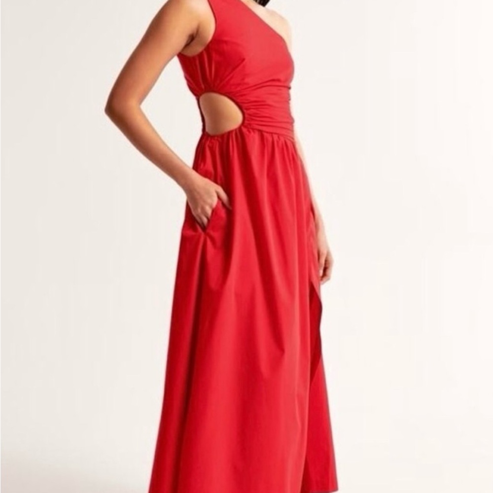 Abercrombie & Fitch Red One Shoulder Dress
